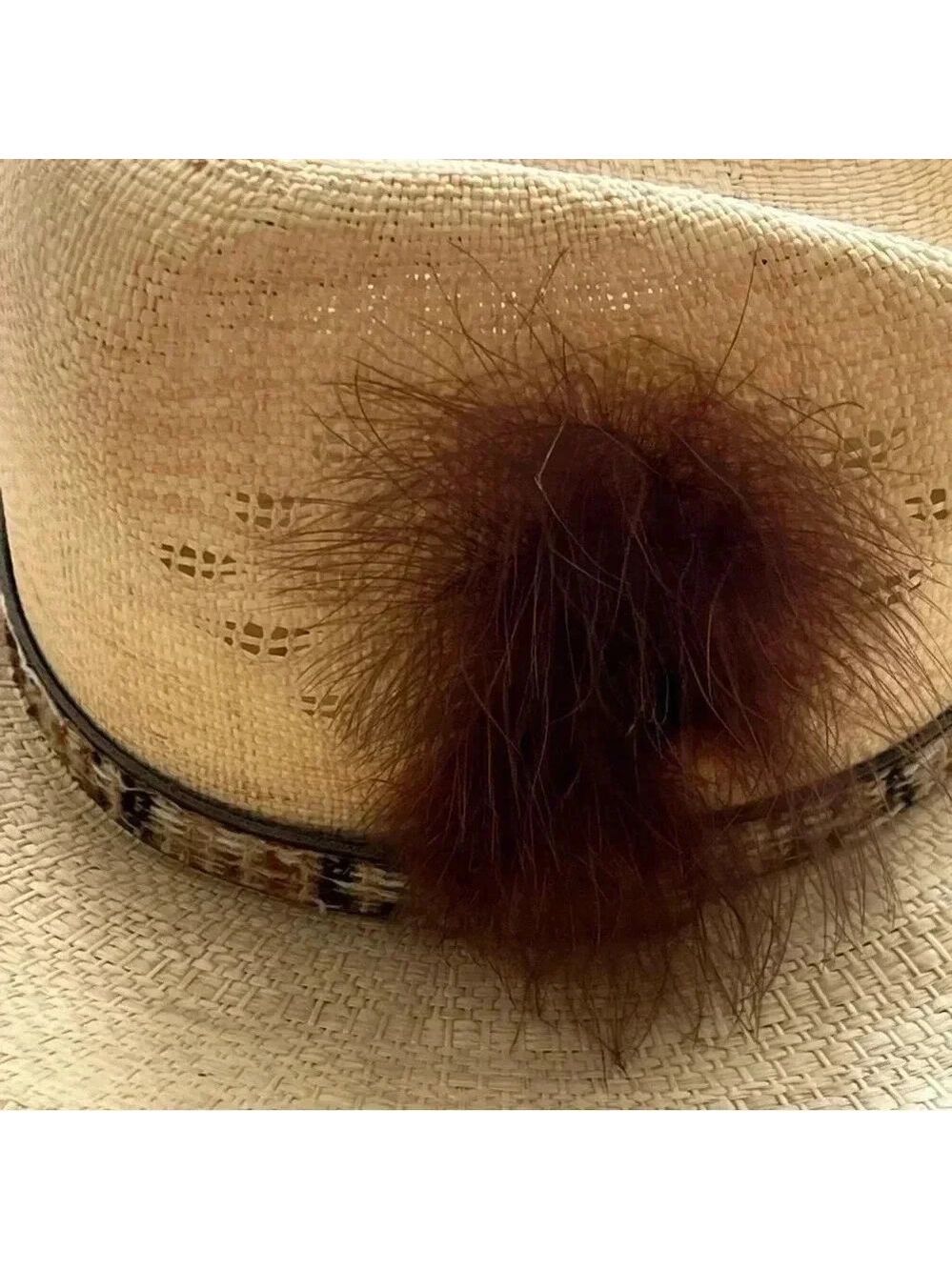 The Great Western Feather Straw Cowboy Cowgirl Hat Unisex, Country, Coachella, - Picture 13 of 16